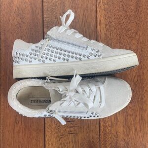 Steve Madden White Sneakers with Metallic Accents